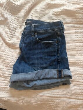 Banana Republic Women's Dark Blue Cuffed Boyfriend Jeans